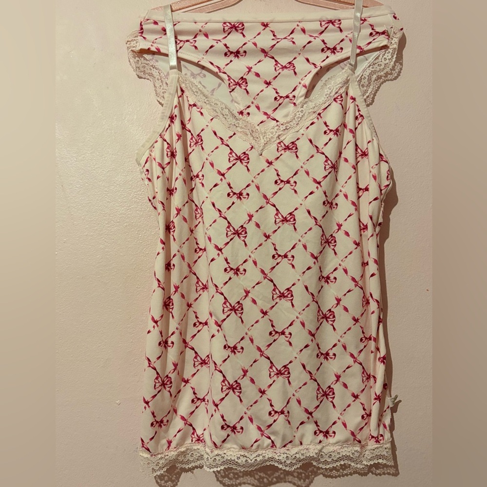lace bow cami sleeping set
